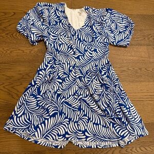 Versona Leafy Blue and White Kids Dress